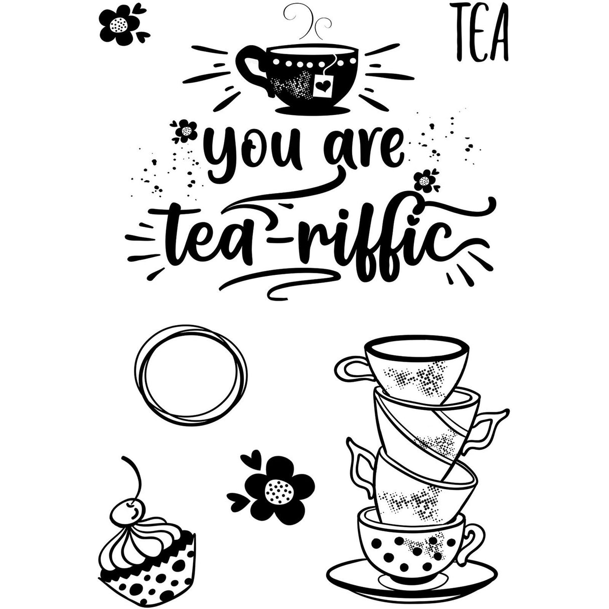 Creative expressions • designer boutique clear stempels tea-riffic