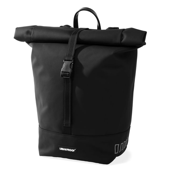 Urbansicherer recycelter Einzelfahrradbeutel Urban Proof Rolltop 20 Liter 30 x 15 x 42 cm - schwarz