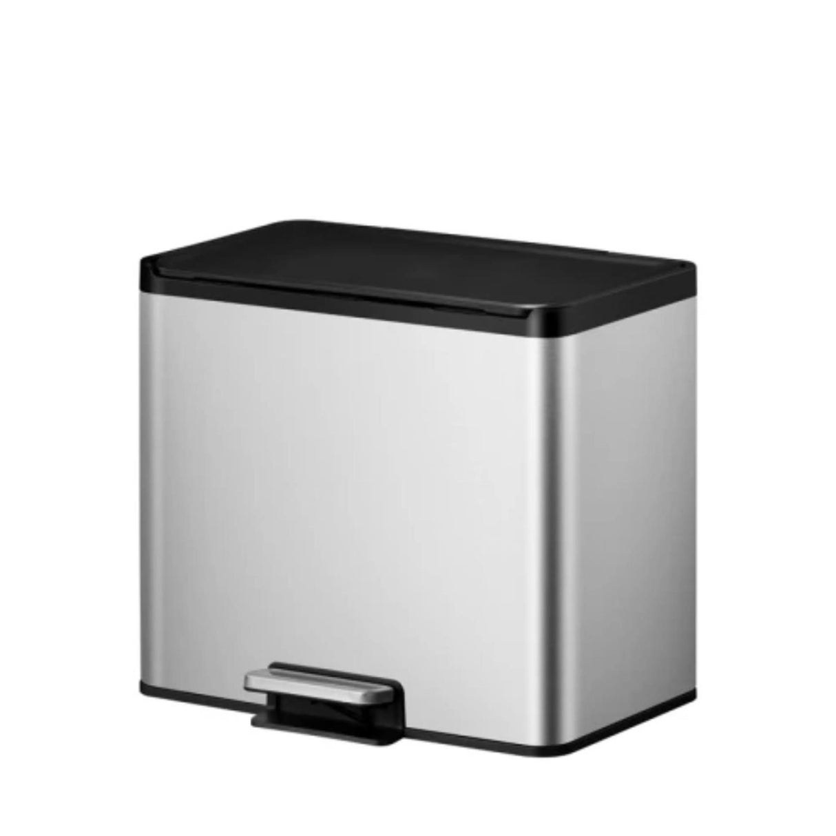 Eko essential recycling pedal bin 2 x 15 liters matt stainless steel