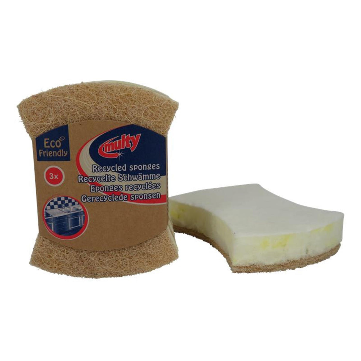 Multy spugne abrasive riciclate 3pz eco | 5 pezzi