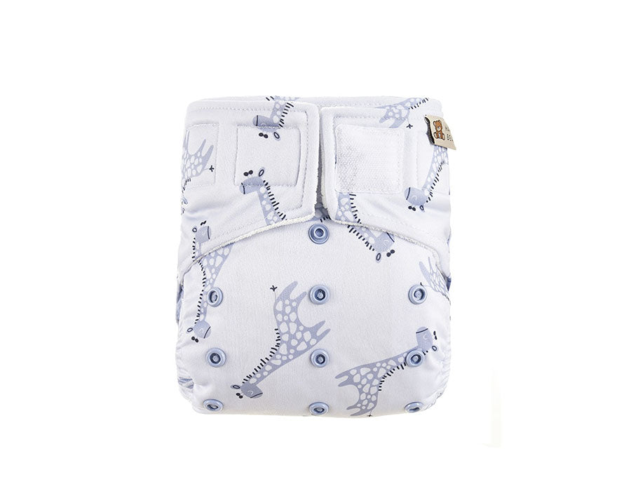 Happybear washable diaper - all-in-one - blue giraffe