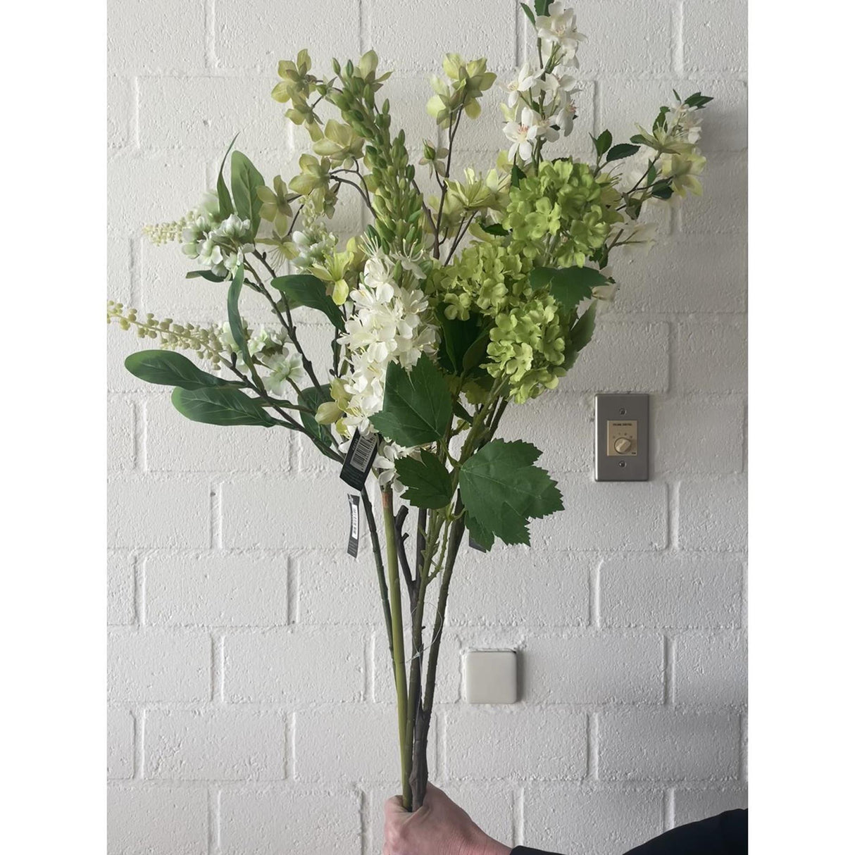 Roberts collection kunstbloem snowball spray 83cm groen