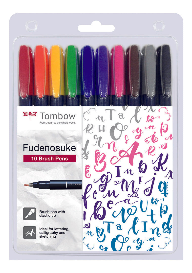Tombow • fudenosuke brushpen hard tip 10pcs
