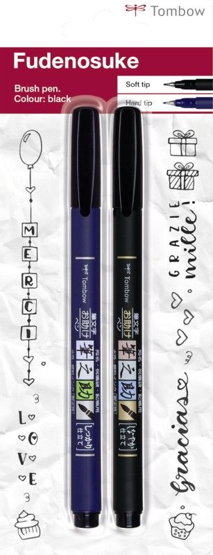 Tombow • fudenosuke štetec čierny 2ks