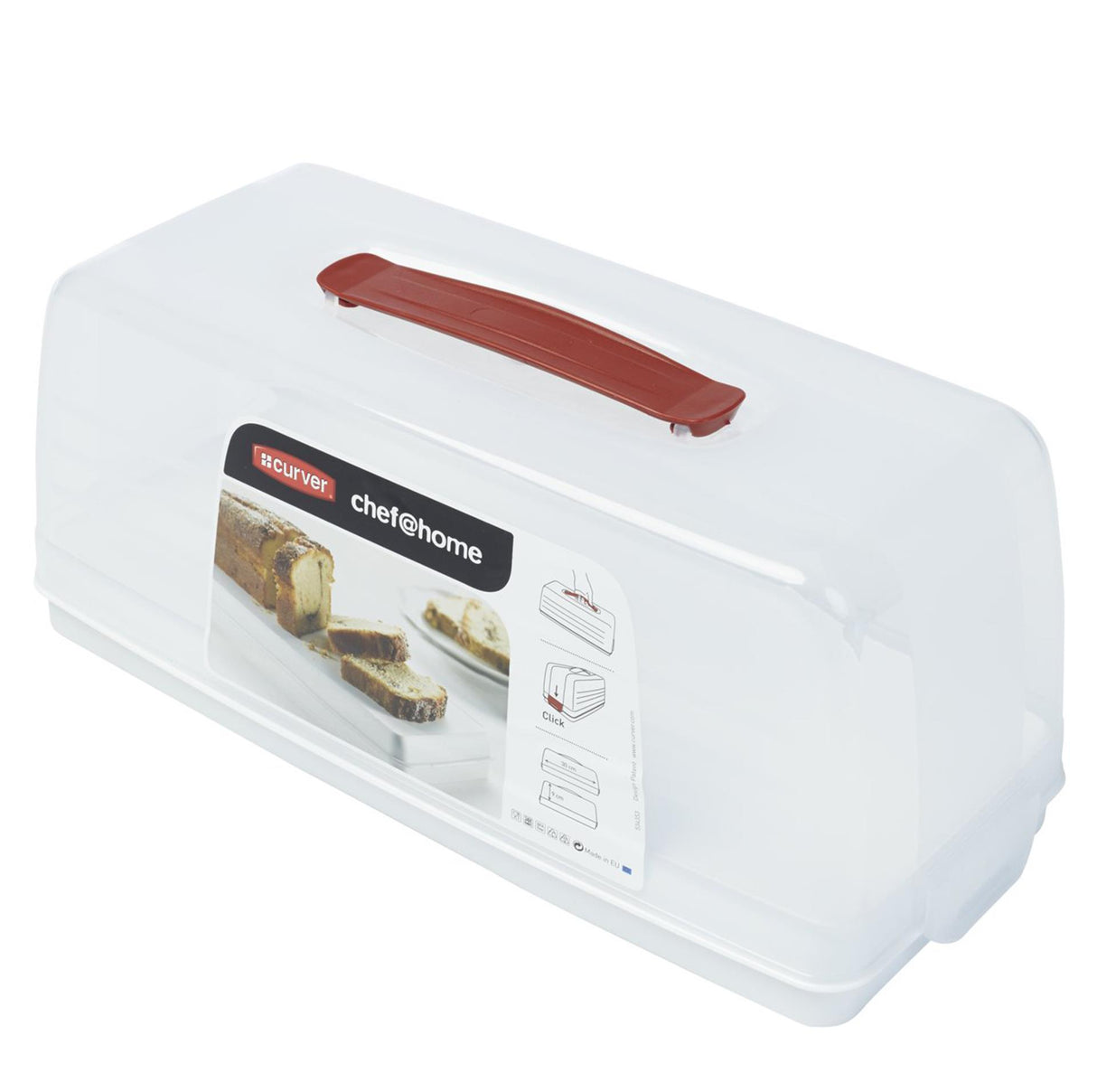 Curver cakedoos rechthoek wit transp.