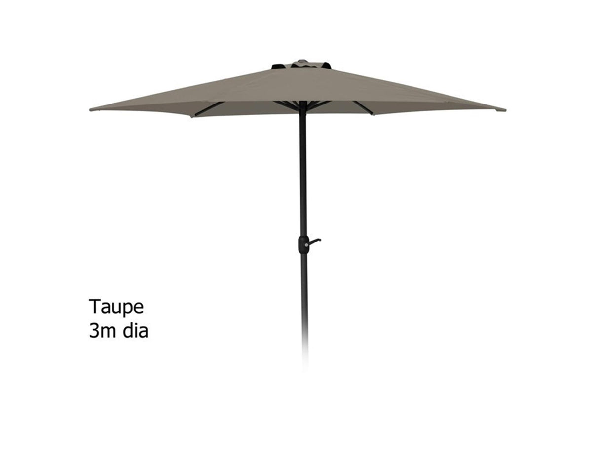 Pro garden parasol 3 meter met draaimech taupe