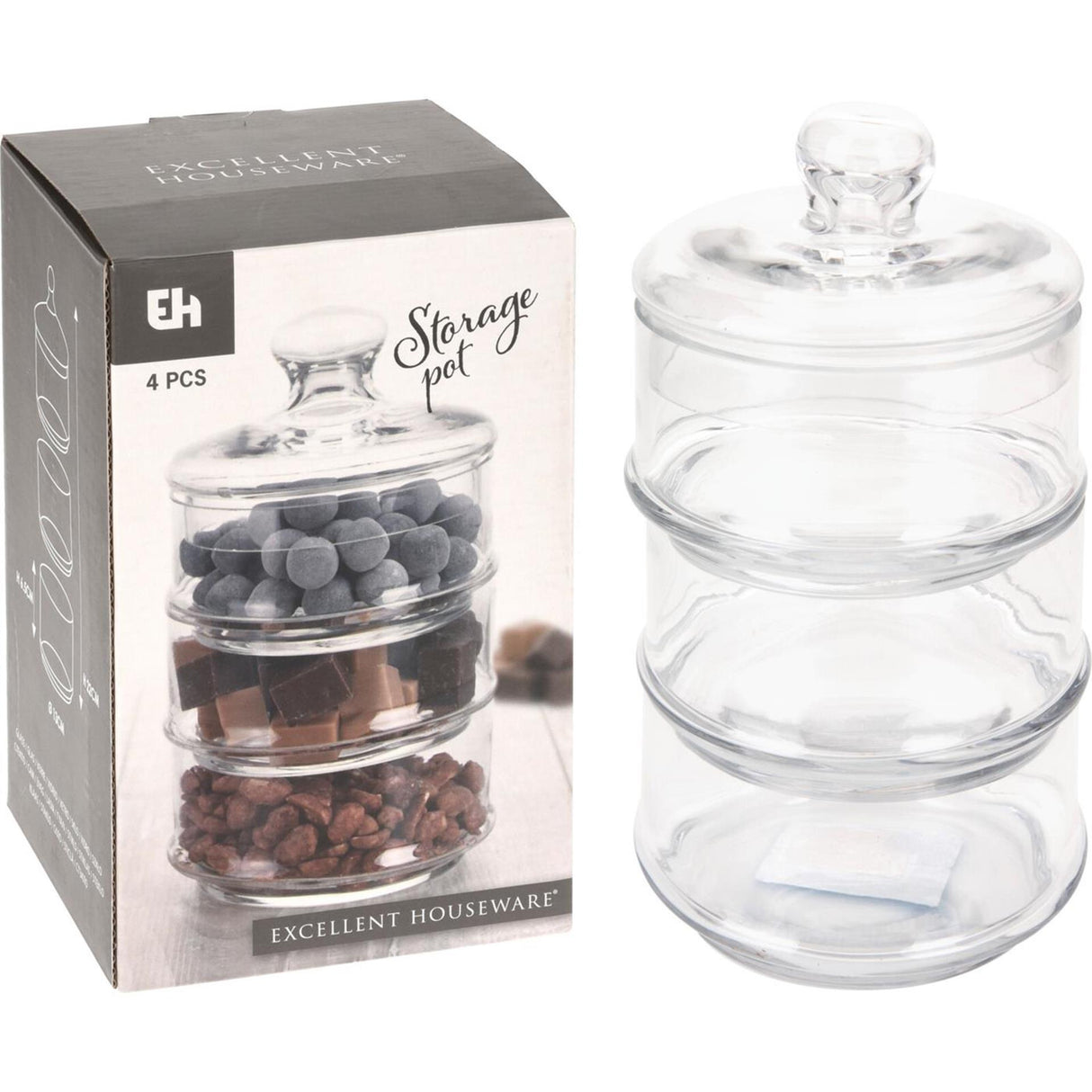 Excellent houseware voorraadpot glas ø12,5xh22cm