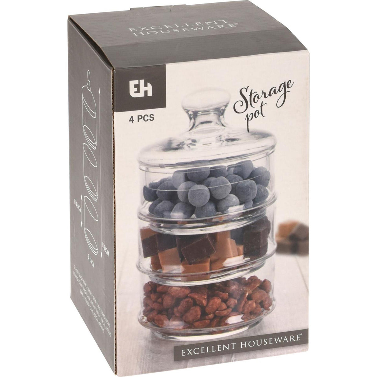 Excellent houseware voorraadpot glas ø12,5xh22cm