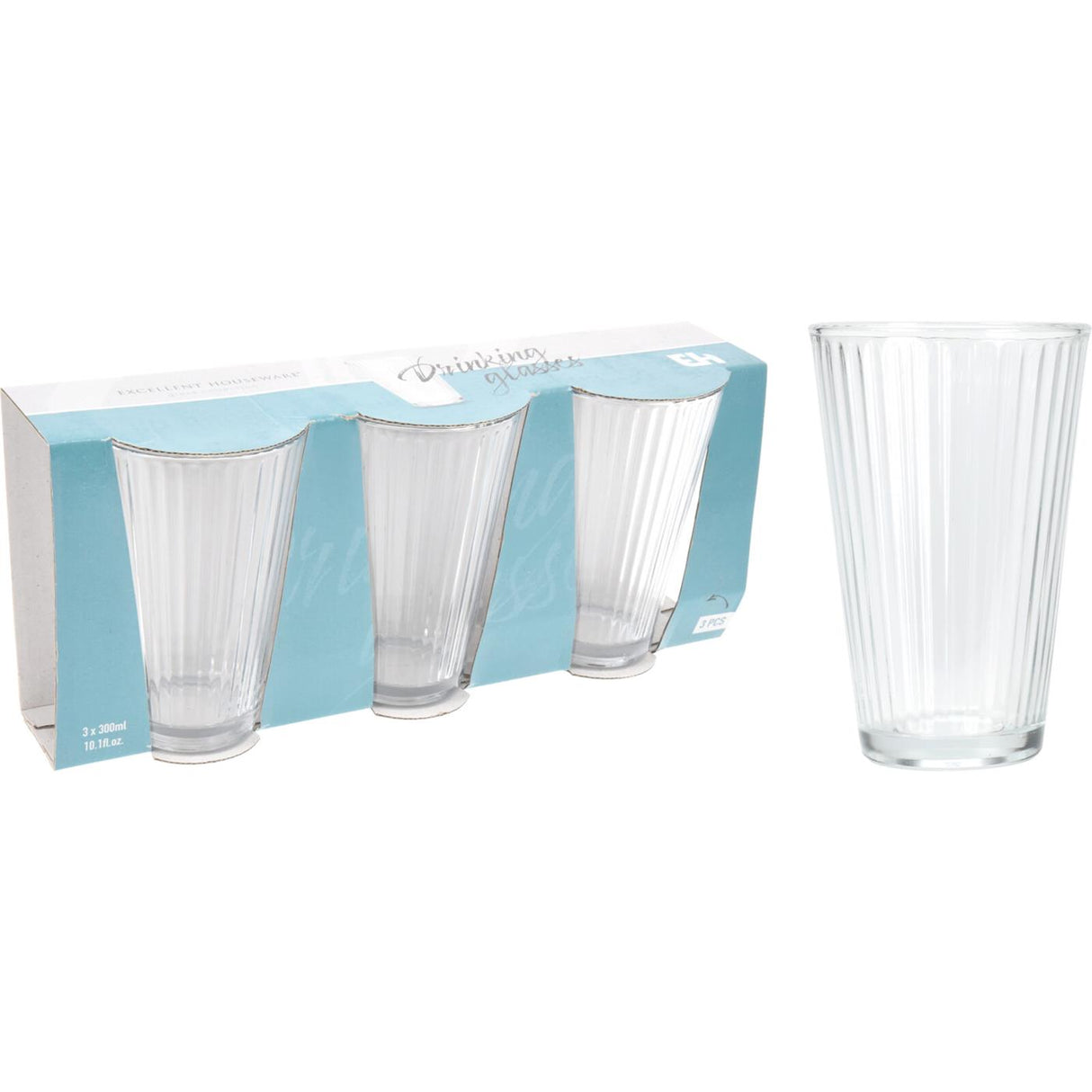 Excellent houseware drinking glass set 3-piece 300ml