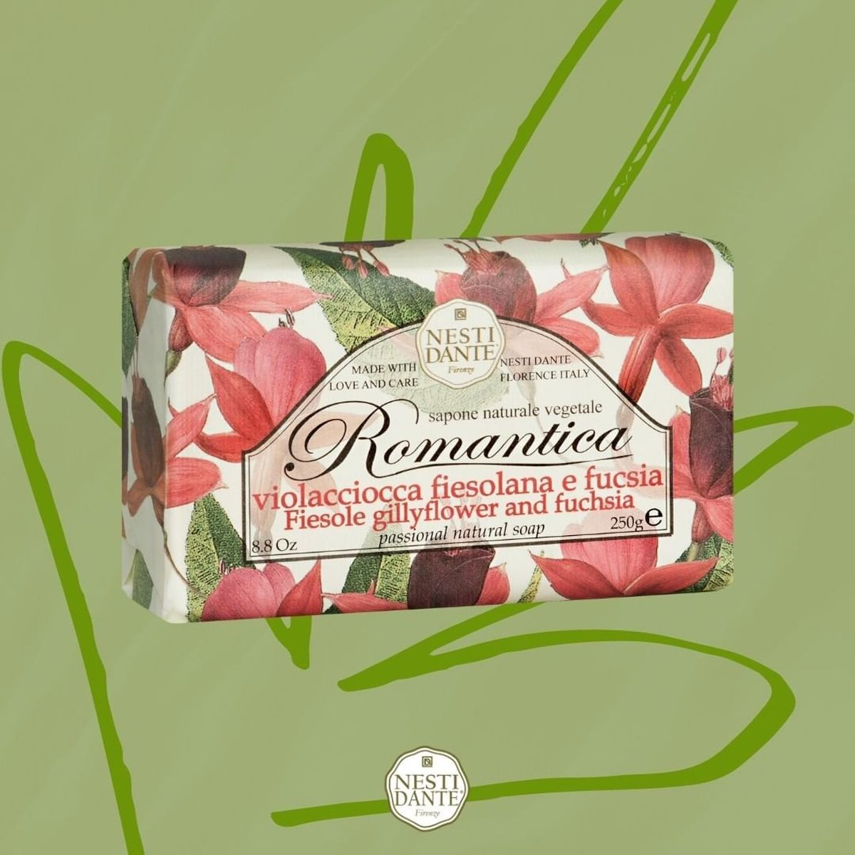 Nesti dante romantica fiesole gillyflower fucsia soap 250gr.