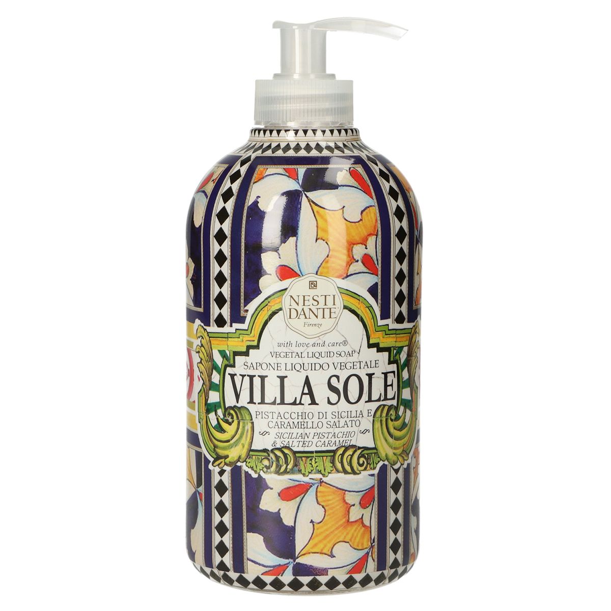 Nesti dante villa sole sapone pistacchio di sicilia e caramello salato pompa per sapone 500ml