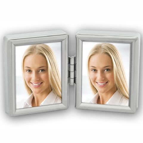 Fráma Grianghraf Zep 8735DL Silver 2x 3.5x4.5 cm le haghaidh 2 ghrianghraf pas