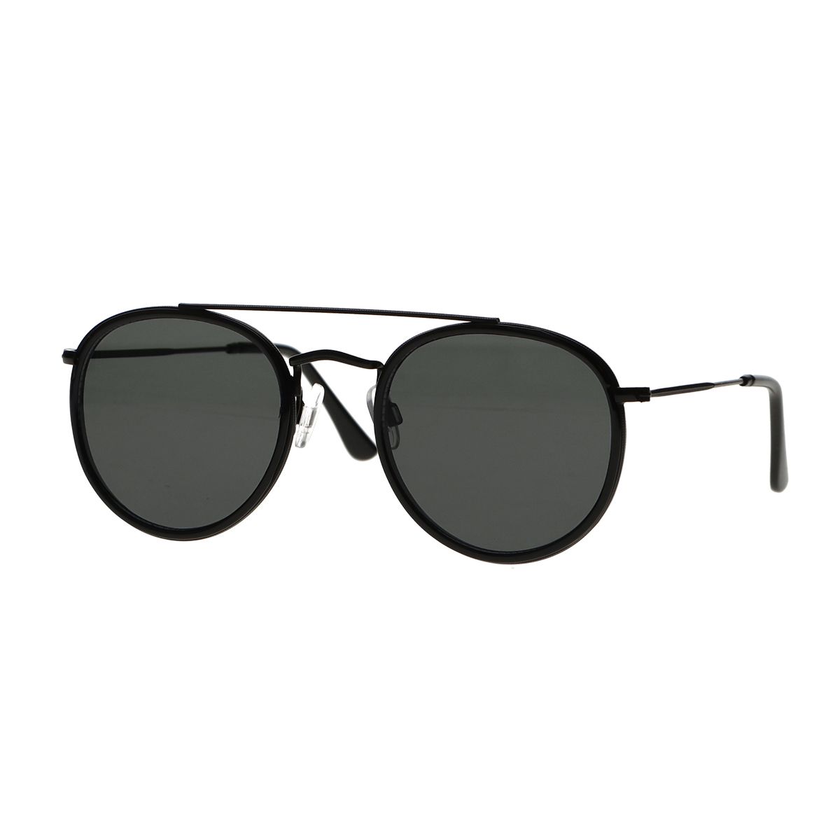 Spectrum solbriller dobbelt bro grøn sort glas herre