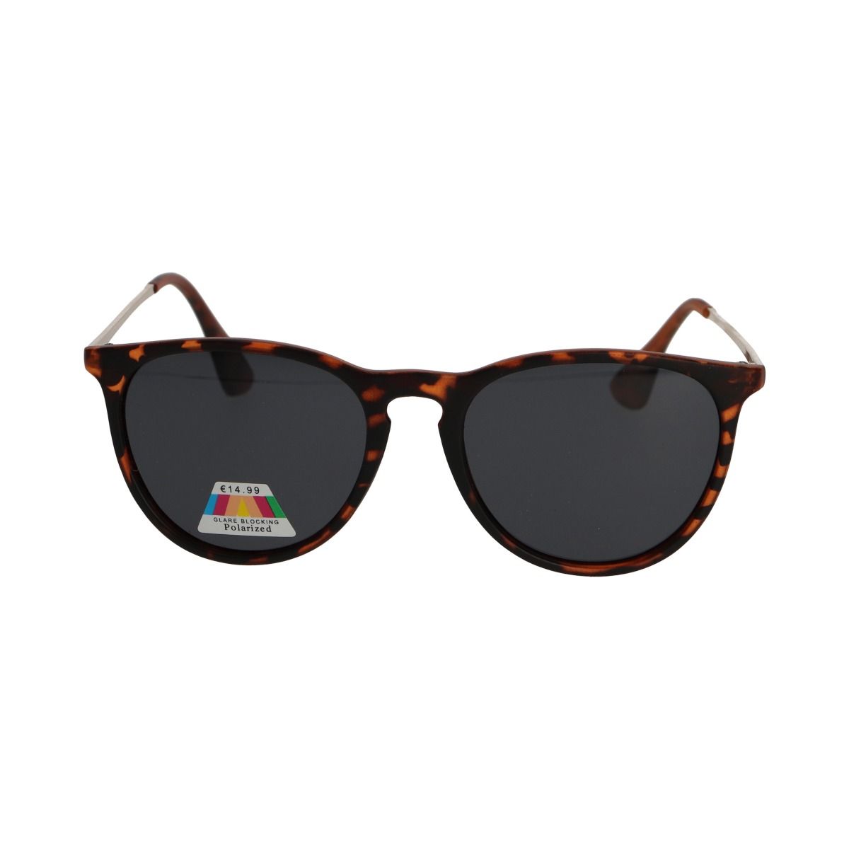 Spectrum polarized zonnebril rond tortoise goud grijs dames