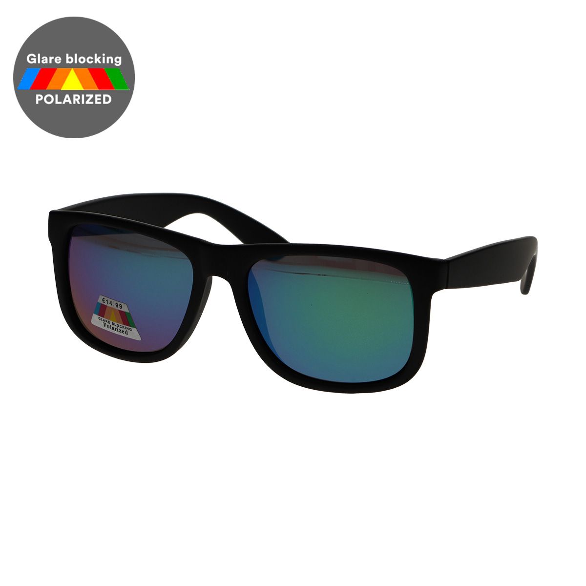 Lunettes de soleil polarisées Spectrum carrées noir mat vert homme