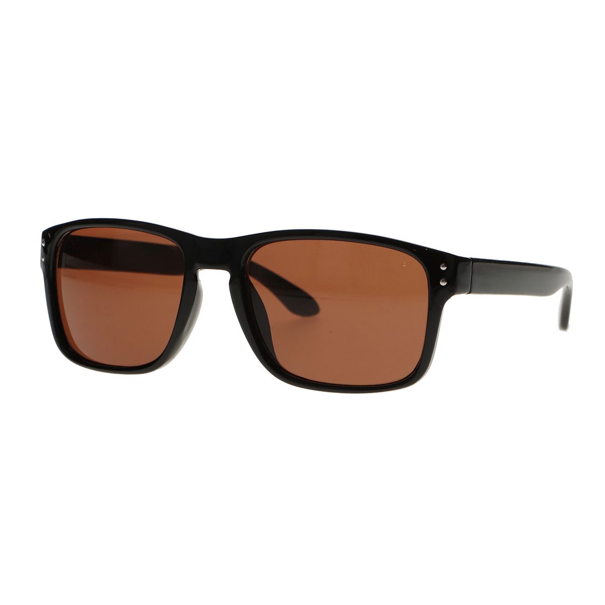 Spectrum sunglasses black rectangle brown glass unisex
