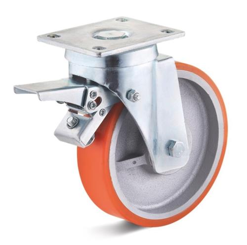 Torwegge zwenkwiel+rem zwaarlast 150x50mm (u)