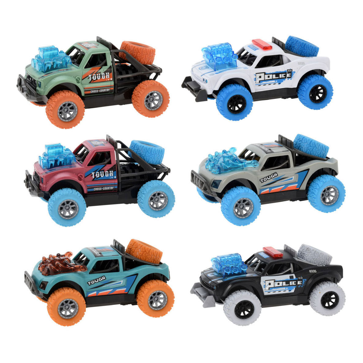 Frikcinis automobilis su variklio bloku