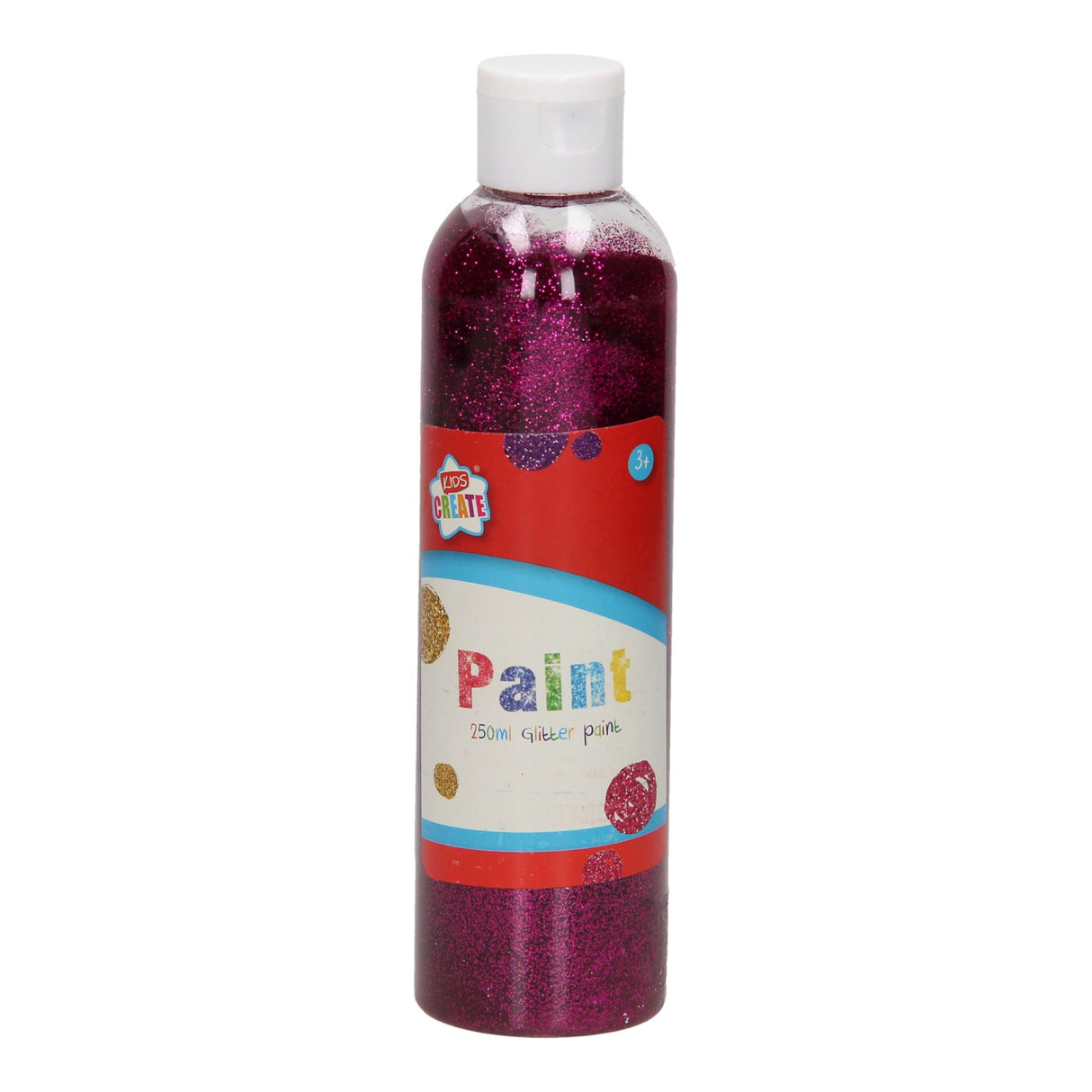Los niños crean pintura de brillo púrpura