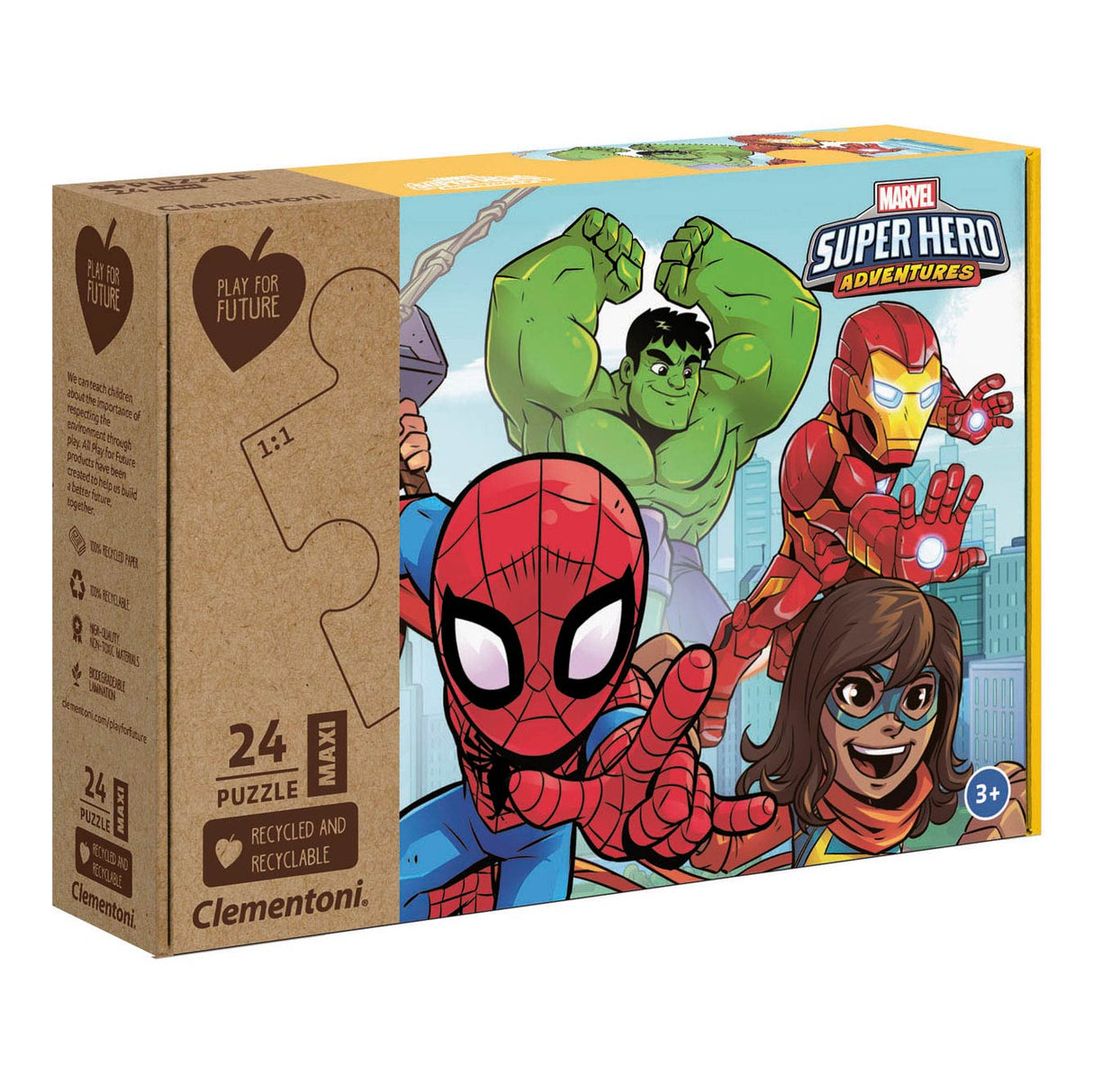 Clementoni Play for Future Maxi Puzzle Superheroes, 24 pcs.