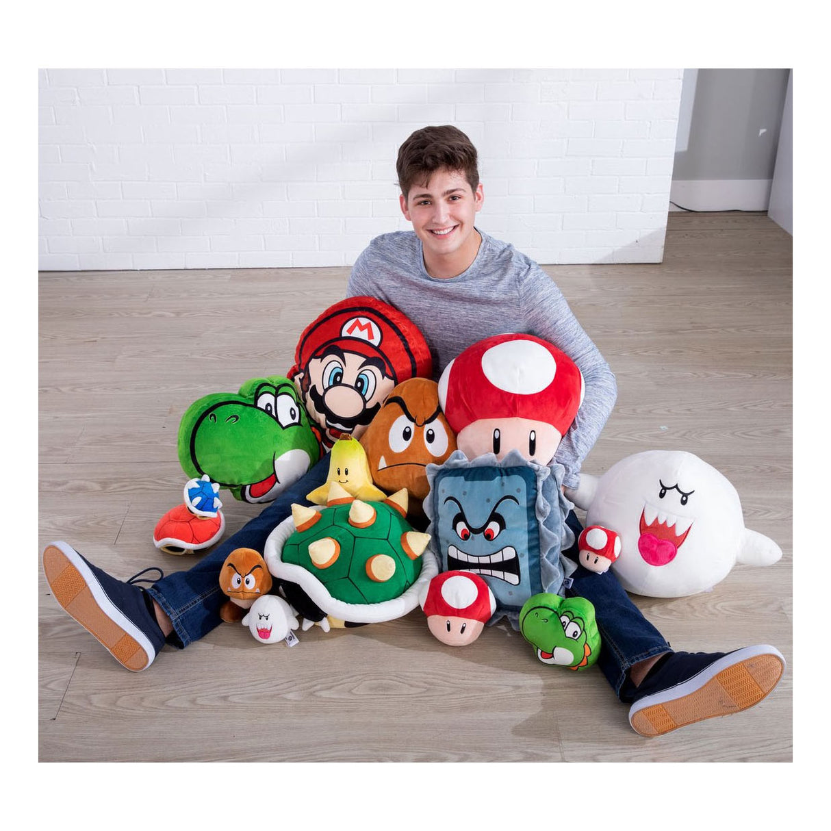 Tomy Mocchi Mocchi Mega Super Mario Yoshi Pluchen Abbraccio