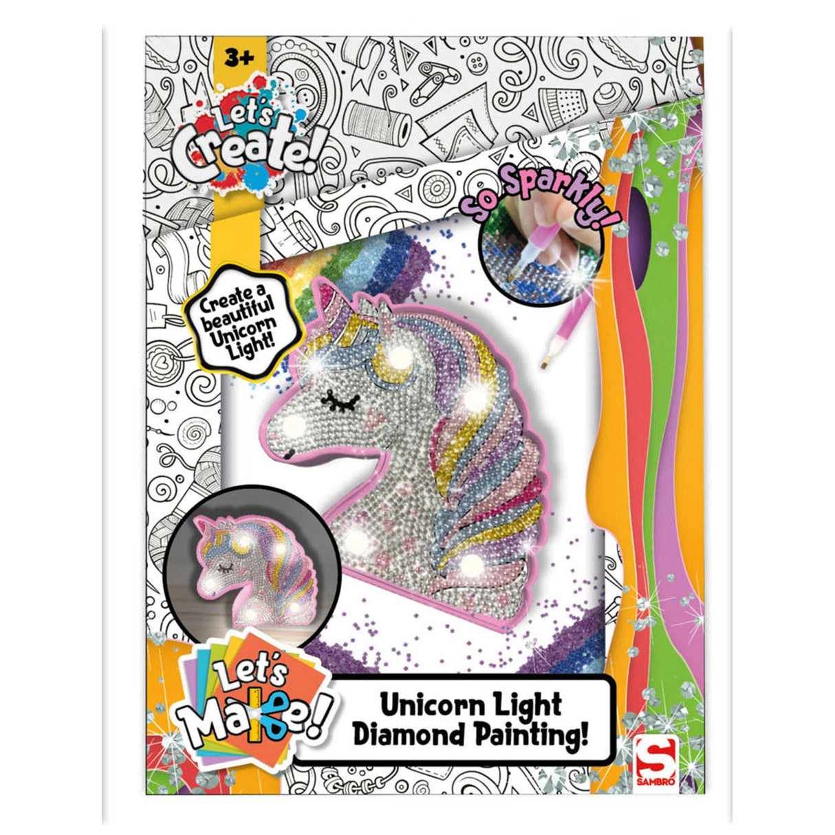 Sambro Diamond Art Unicorn Lampe