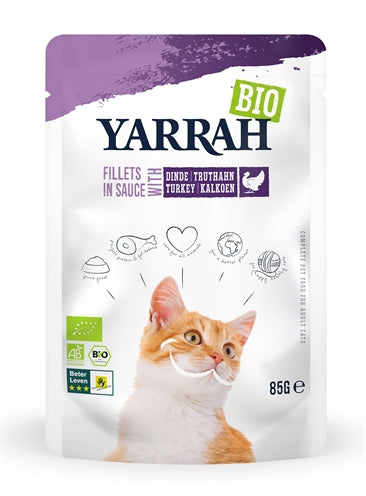 Yarrah Cat Organic Filets med Turkiet i sås