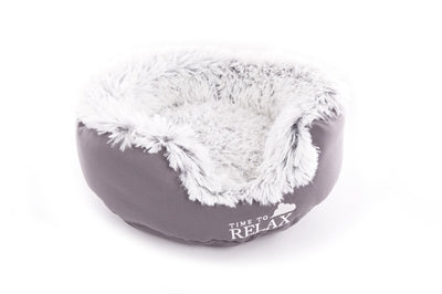 Martin Cat Basket Dog Basket Faux Fur Gray