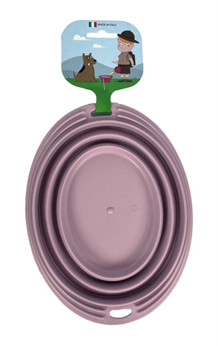 Lyckligt husdjur galet om husdjur mat skål dricka bin fällbar rodnad rosa