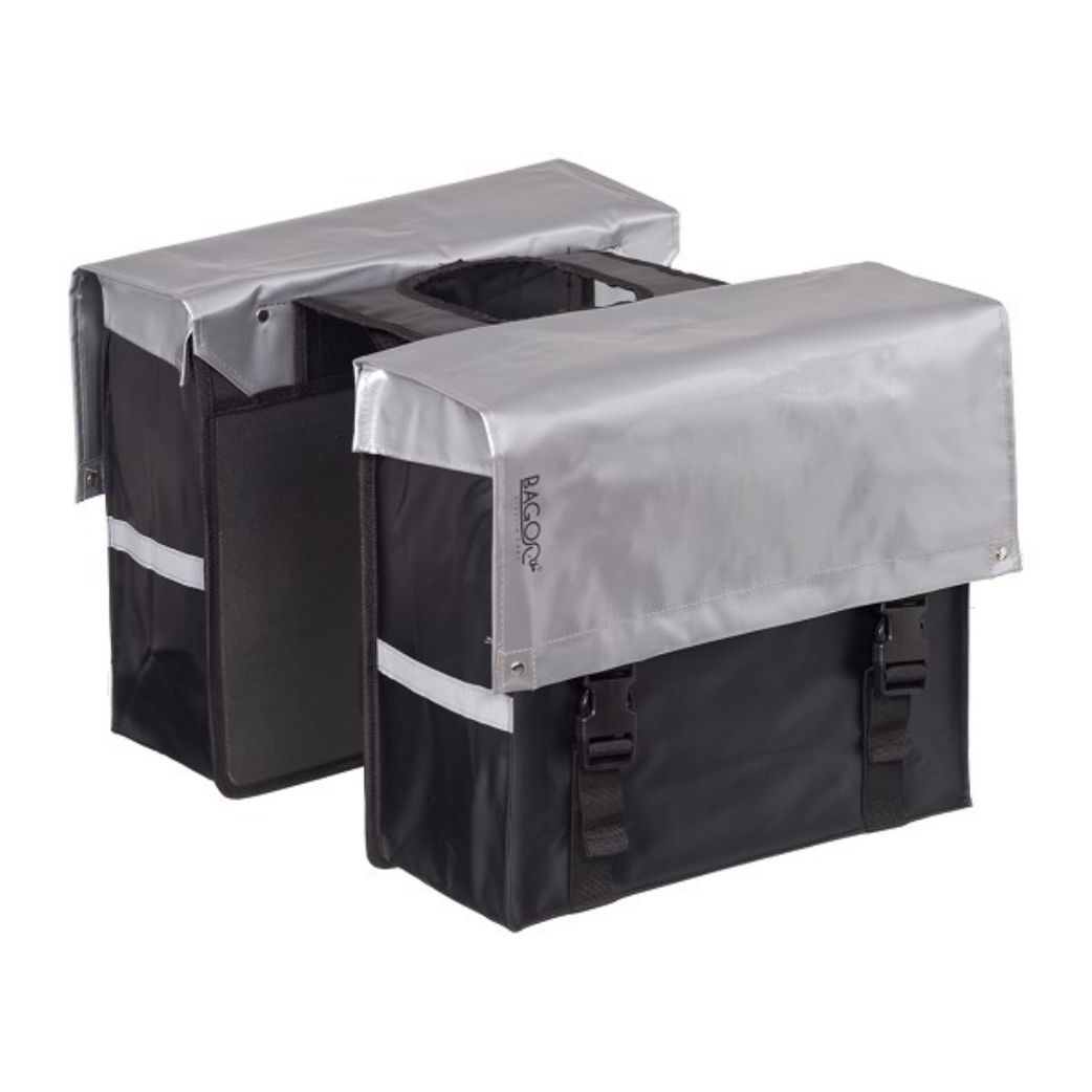 Sac double bicycle bisonyl Silver Black Content 34L