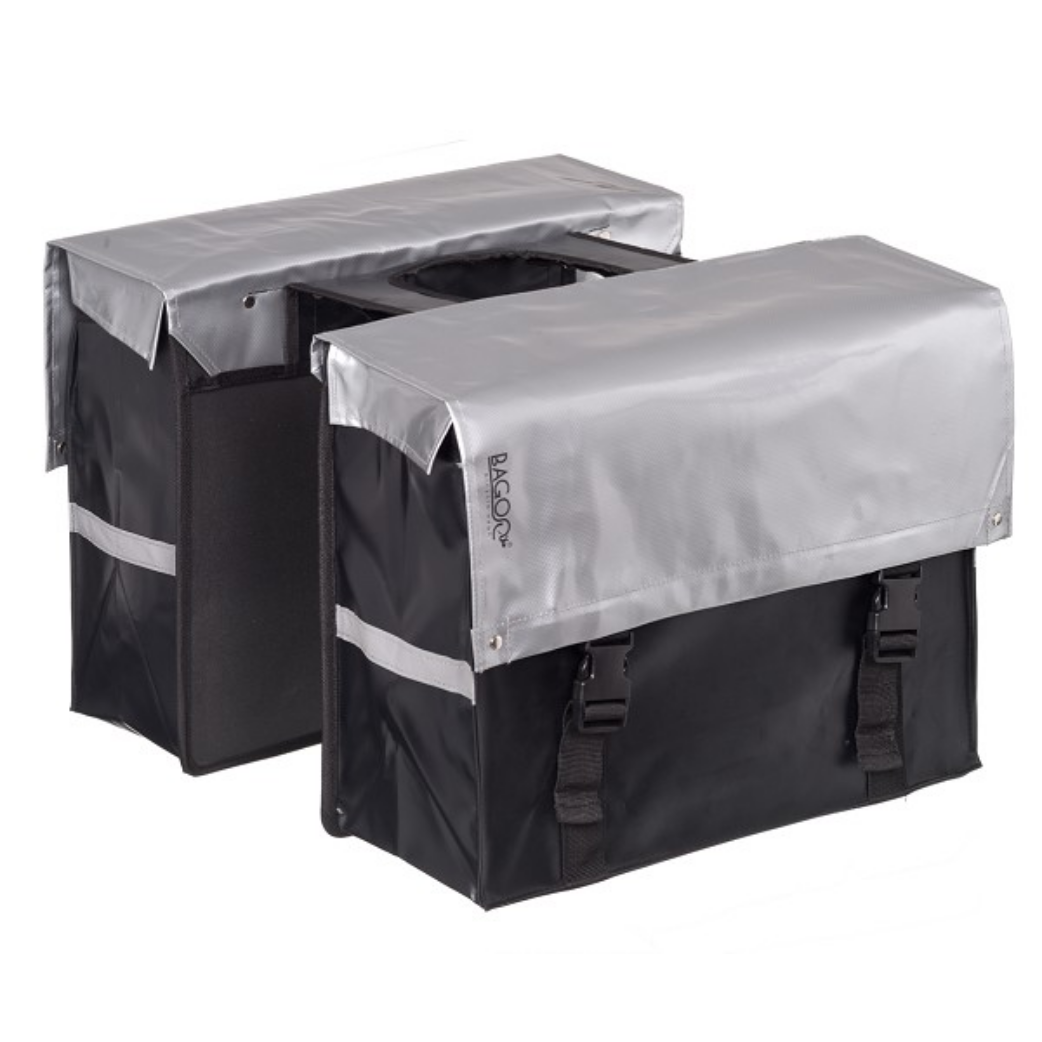 Sac double bicycle bisonyl Silver Black Content 46L