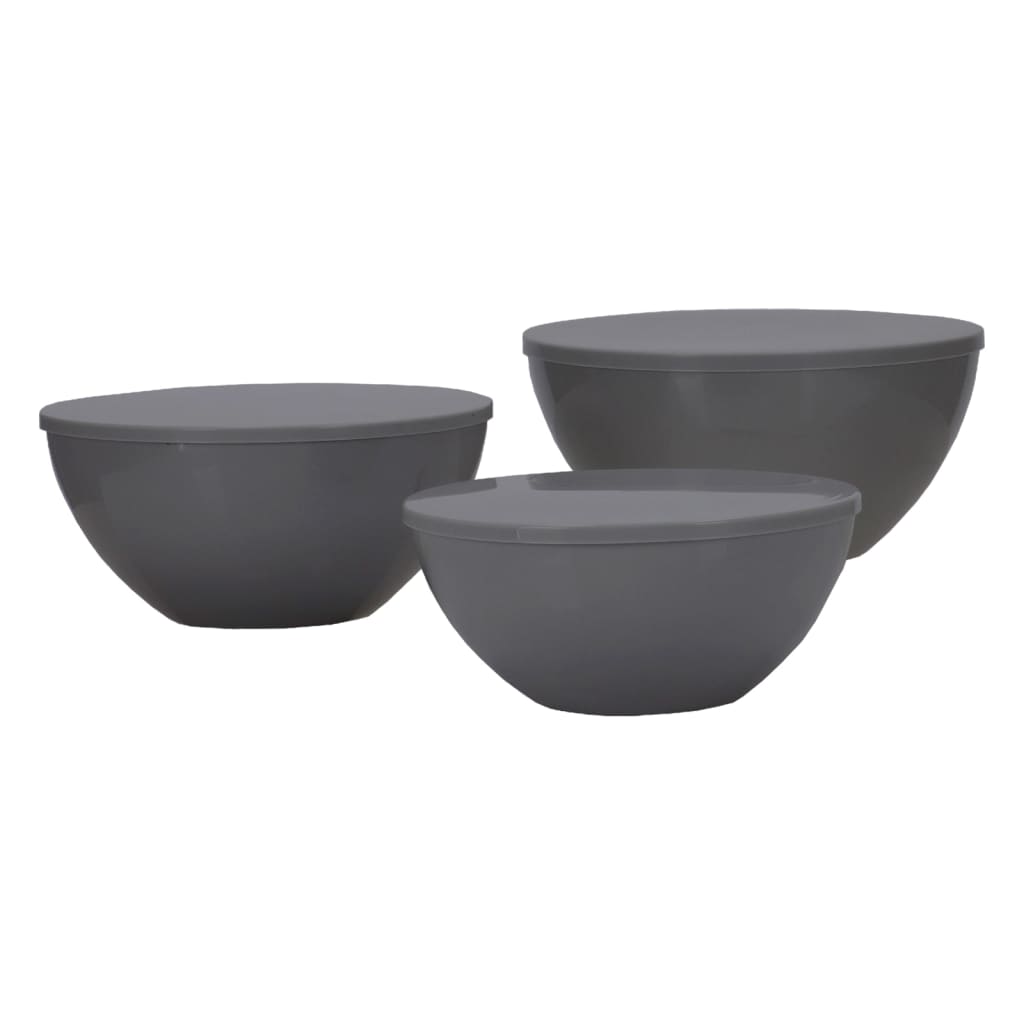 Travellife Travellife Camping bowls with lid 3 pcs Palma dark gray