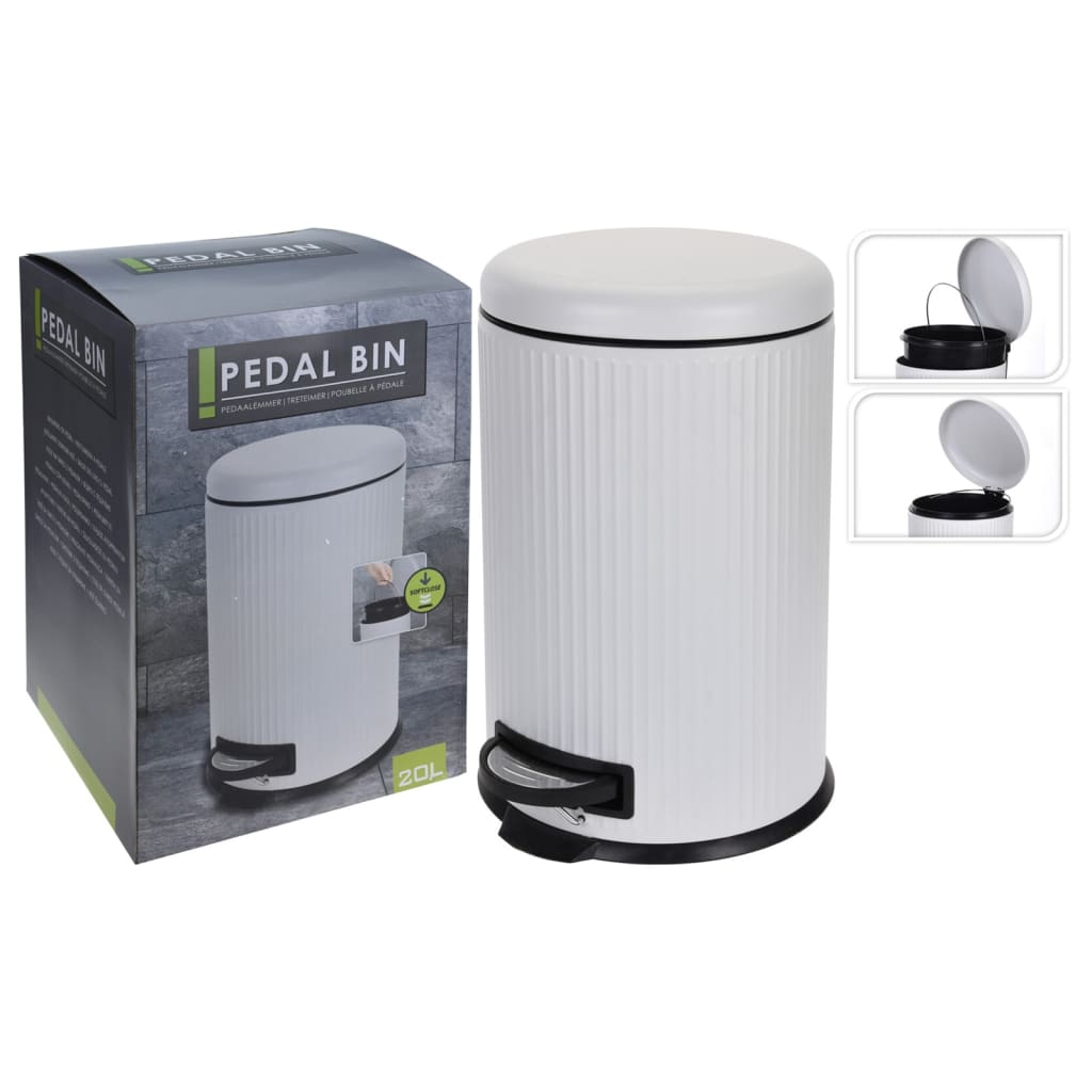 Odličen zaboj za pedalo Houseware Houseware z rahlo pokritjem 20 L mat mat bela