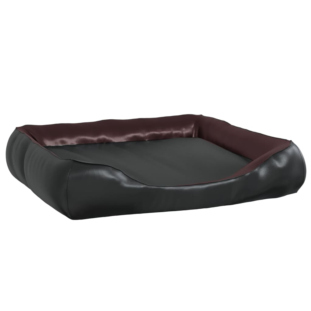 Vidaxl dog basket 105x80x25 cm artificial leather black and brown