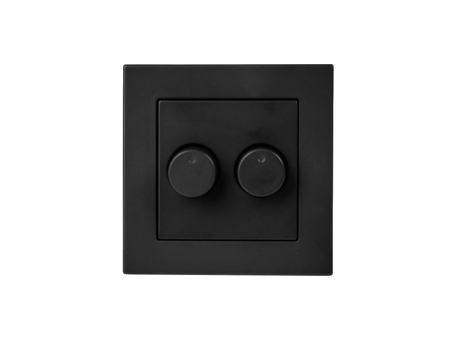 Ion Industries Duo Dimmer Cover Plate Matt Black