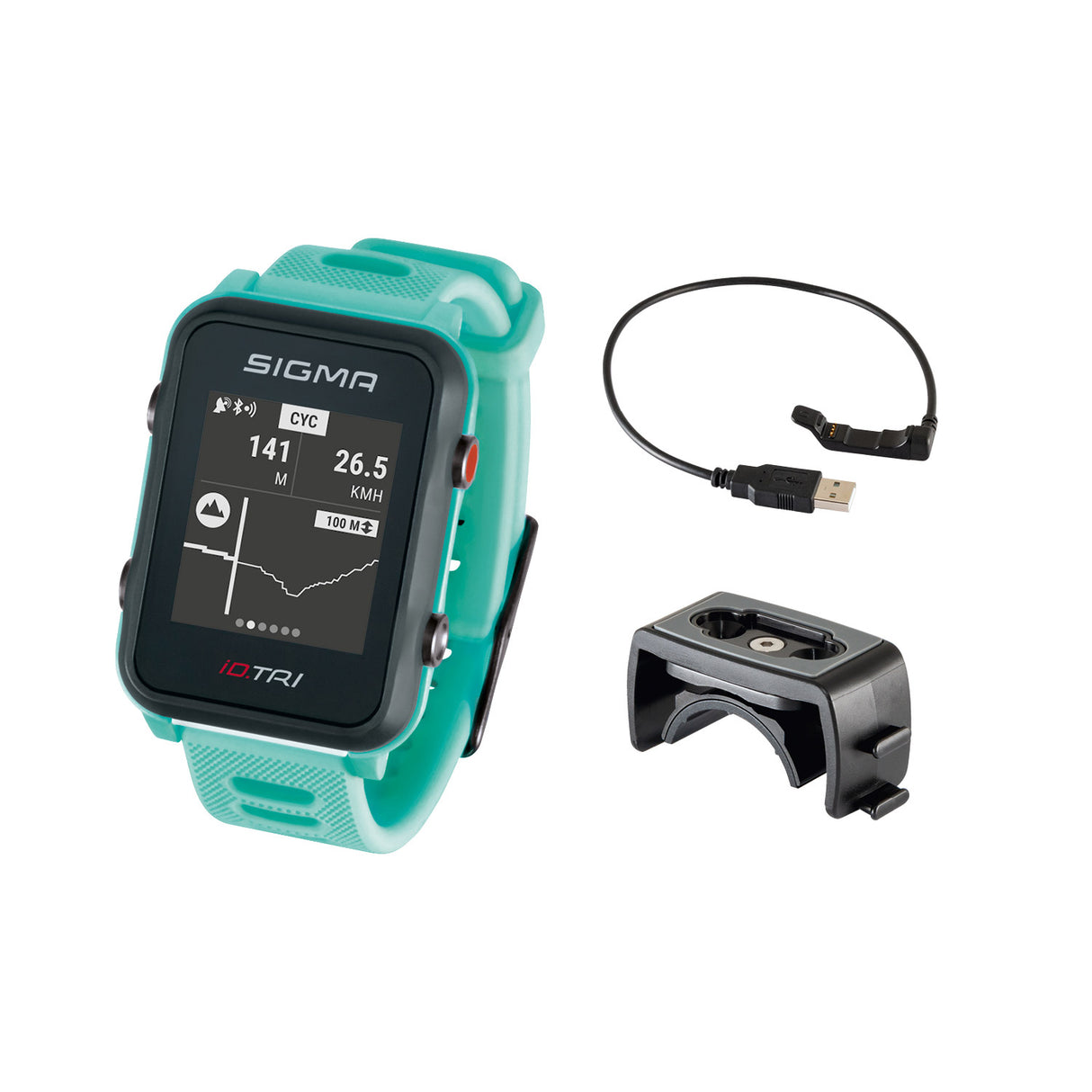SIGMA Id.tri sports watch neon mint basic zs hartsl gps acti ant+ ble