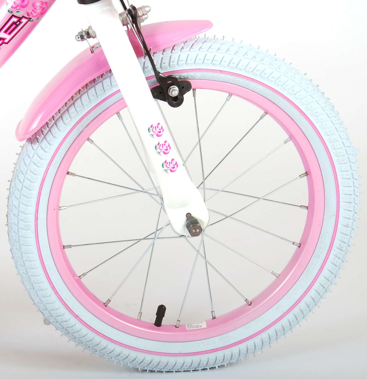 Volare Rose Children's Bicycle - Girls - 16 inch - Pink White - 95% assembled
