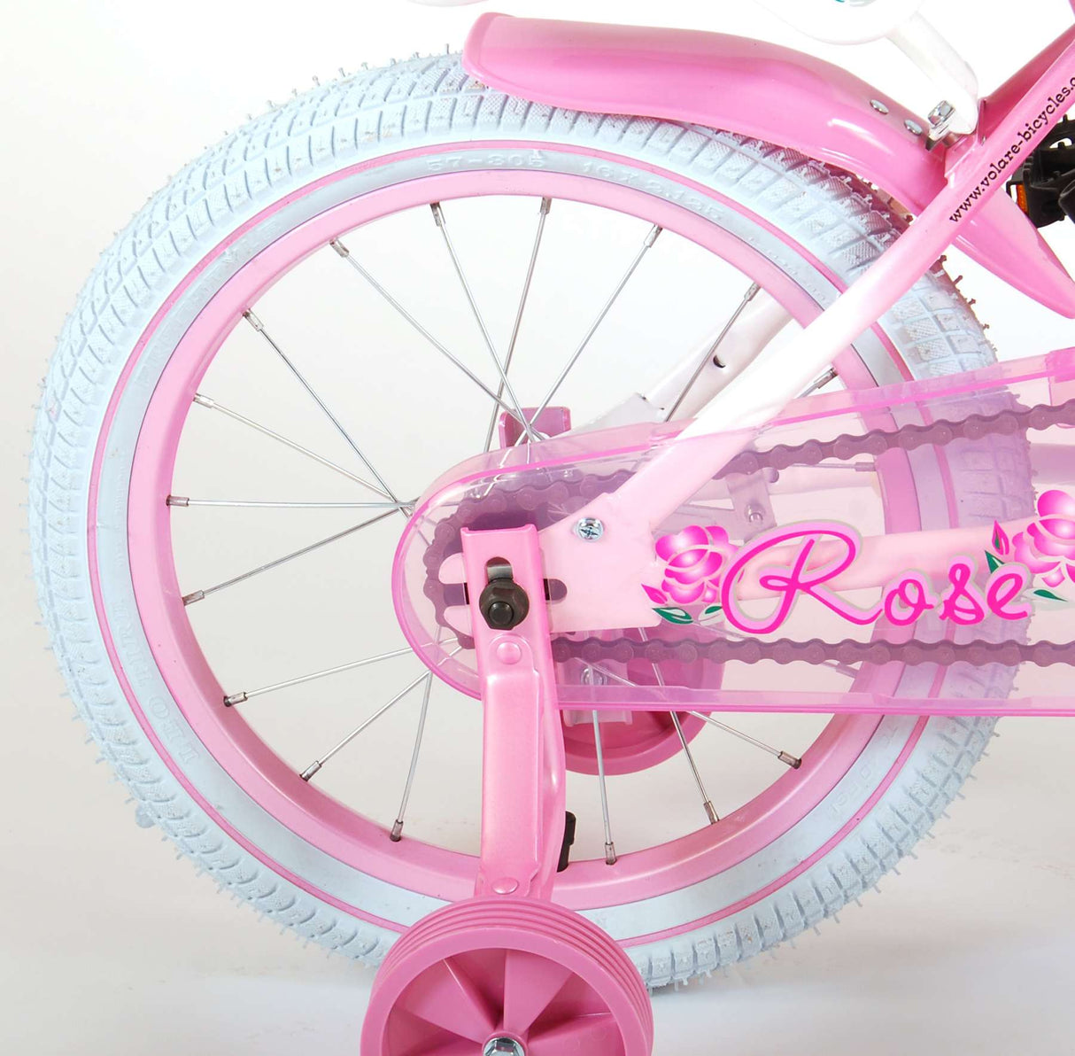 Volare Rose Children's Bicycle - Girls - 16 inch - Pink White - 95% assembled