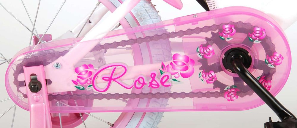 Volare Rose Children's Bicycle - Girls - 16 inch - Pink White - 95% assembled