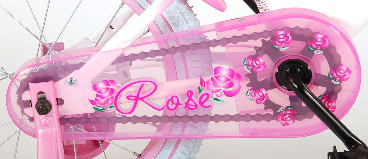 Volare Rose Children's Bicycle - Girls - 16 inch - Pink White - 95% assembled