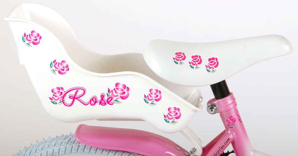 Volare Rose Children's Bicycle - Girls - 16 inch - Pink White - 95% assembled