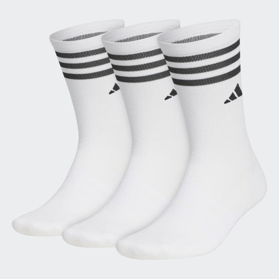 Calzini da golf adidas equipaggio 3 paia di dimensioni bianche da uomo 40-42