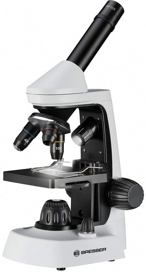 Microscope Bresser 40x-20000x Junior 30 cm en acier blanc 8 pièces