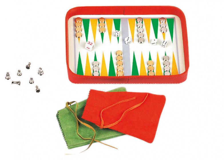 Dal Negro Travel Games Set 28 x 24 cm 5-teilige Orangengrün