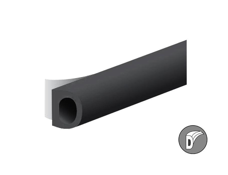 Ellen Draft Band D-Profil Black 8x6mm 7,5 m
