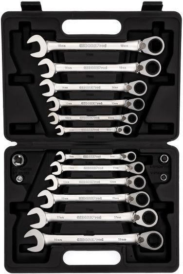 Gedore red Ring ratchet wrench set SW 8-19 mm 16-piece