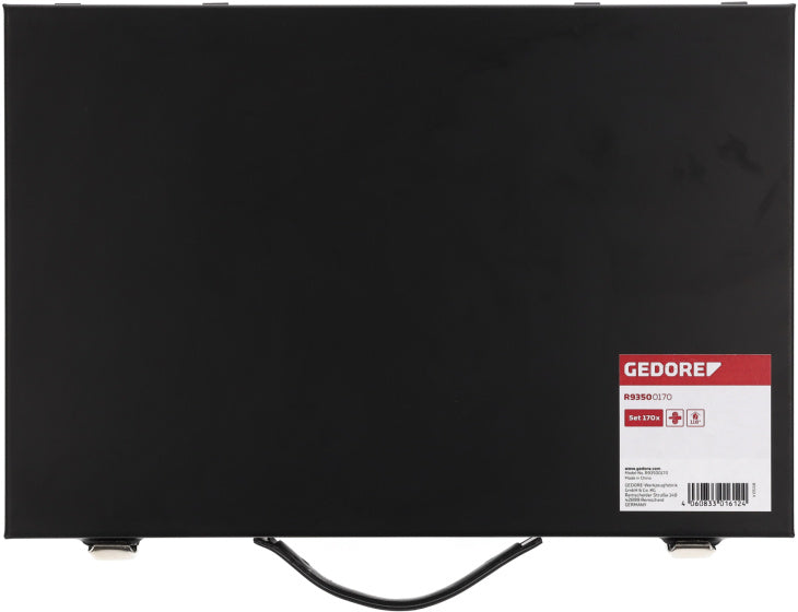 Juego de perforación en espiral roja de Gedore 1-10 mm Silver 170 piezas