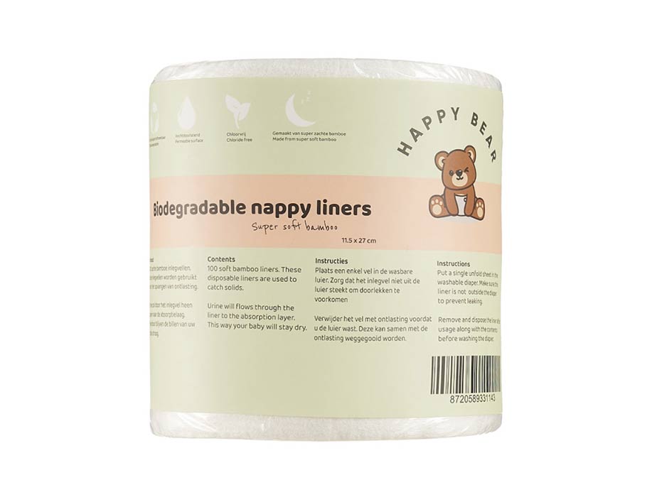 Happybear sábanas de incrustaciones de pañales lavables bambú