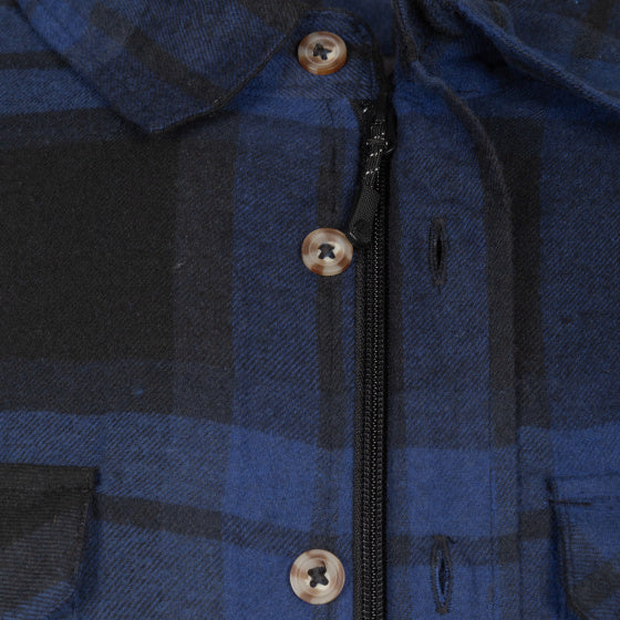 LIFE LINEA Jervis Shirt in flanella imbottita maschile Blue Black Size L