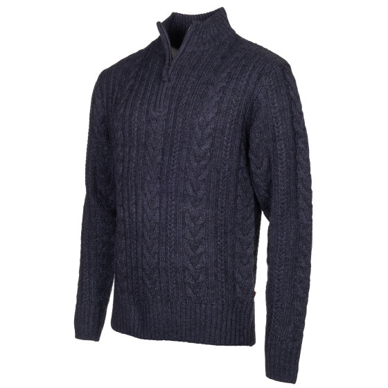 Ligne de vie marcel pull en tricot à moitié zip hommes bleu foncé taille 3xl